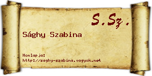 Sághy Szabina névjegykártya